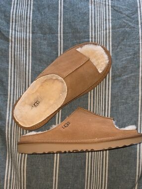 UGG Women's Suede Shearling Slide Loafers in Chestnut